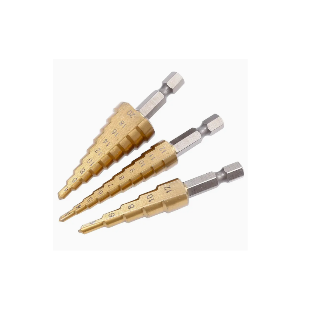 Set De 3 Brocas Mechas Conicas Escalonadas
